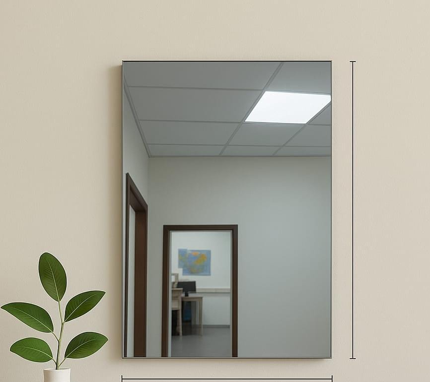 Peel and Stick Unbreakable Mirror - Shatterproof Lightweight Wall Mirror with Adhesive Backing for Home, Bathroom, Cabinet, DIY Decor