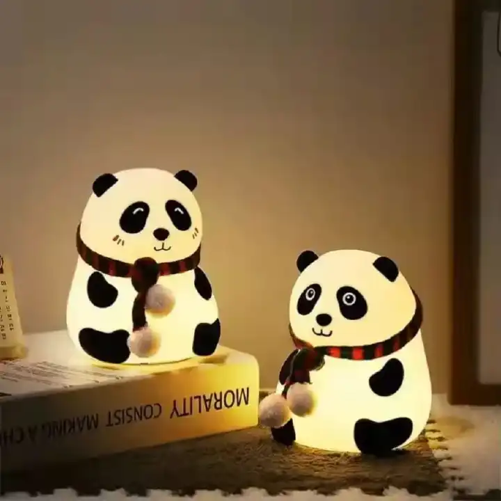 Panda Silicone LED Night Light - Kids Bedside Lamp, Tap Sens or Control, Cute Decor for Nursery & Bedrooms Adorable Panda Design Tap Sensor Control USB Rechargeable Sensor night light USB rechargeable