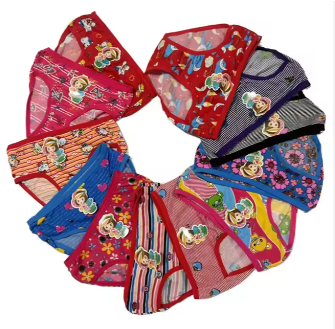 6PCS Little Girls' Comfortable and Quick-Dry Floral Panties Comfortable Panties for Kids Aged 5-8 Years6-Pack Girls' Floral Printed Briefs  Cotton Blend, Quick-Dry, Stretch Waistband for School & Play