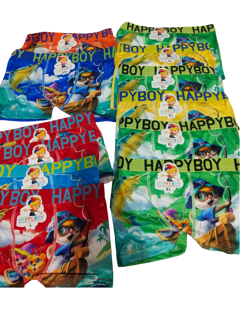 6PCS Happy Boy Kids' Boxer Briefs – Soft Cotton Stretch Underwear with Fun Prints For Boys! Made from a soft cotton blend They are Stretchy, Breathable & Gentle on sensitive skin