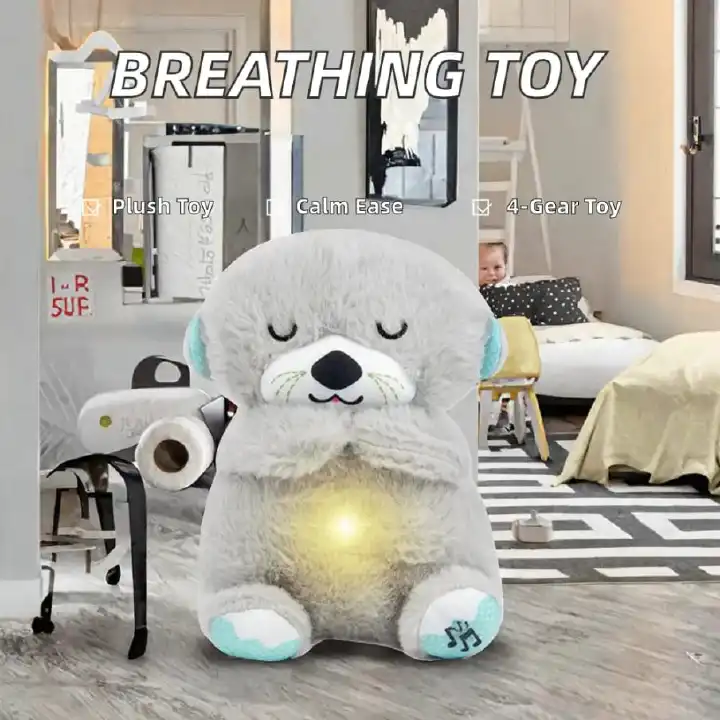 Glowing Soothing Teddy Bear – 5-Speed Breathing Motion, Soft Light, Plush & Calming Toy for Kids & Babies