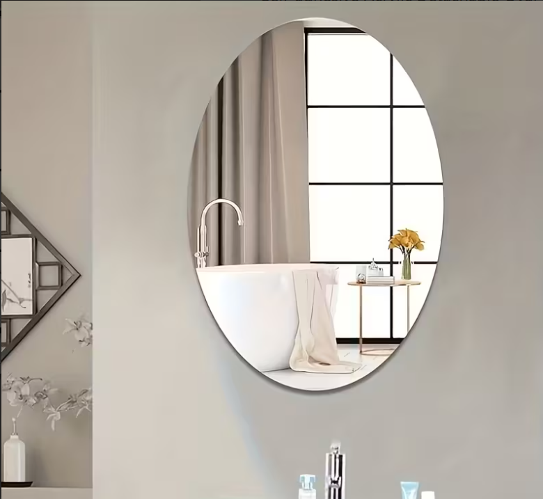 Peel and Stick Unbreakable Mirror - Shatterproof Lightweight Wall Mirror with Adhesive Backing for Home, Bathroom, Cabinet, DIY Decor