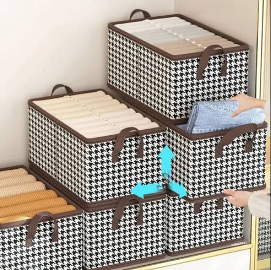 Foldable Clothes Storage Bag & Laundry Bin - Large Capacity, Waterproof, Non-Woven Organizer for Home, Bedroom, and Closet