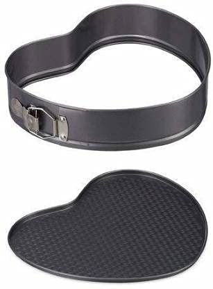 3-Piece Non-Stick Baking Tins Set with Removable Bottom - Round, Square & Love shape Cake Pan Set As Picture