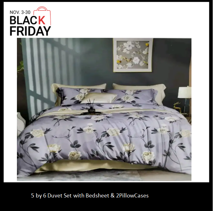 5 by 6 Deluxe Duvet Set with Bedsheet & 2 Pillowcases – Soft, Warm & Elegant Bedding for a Perfect Night’s Sleep