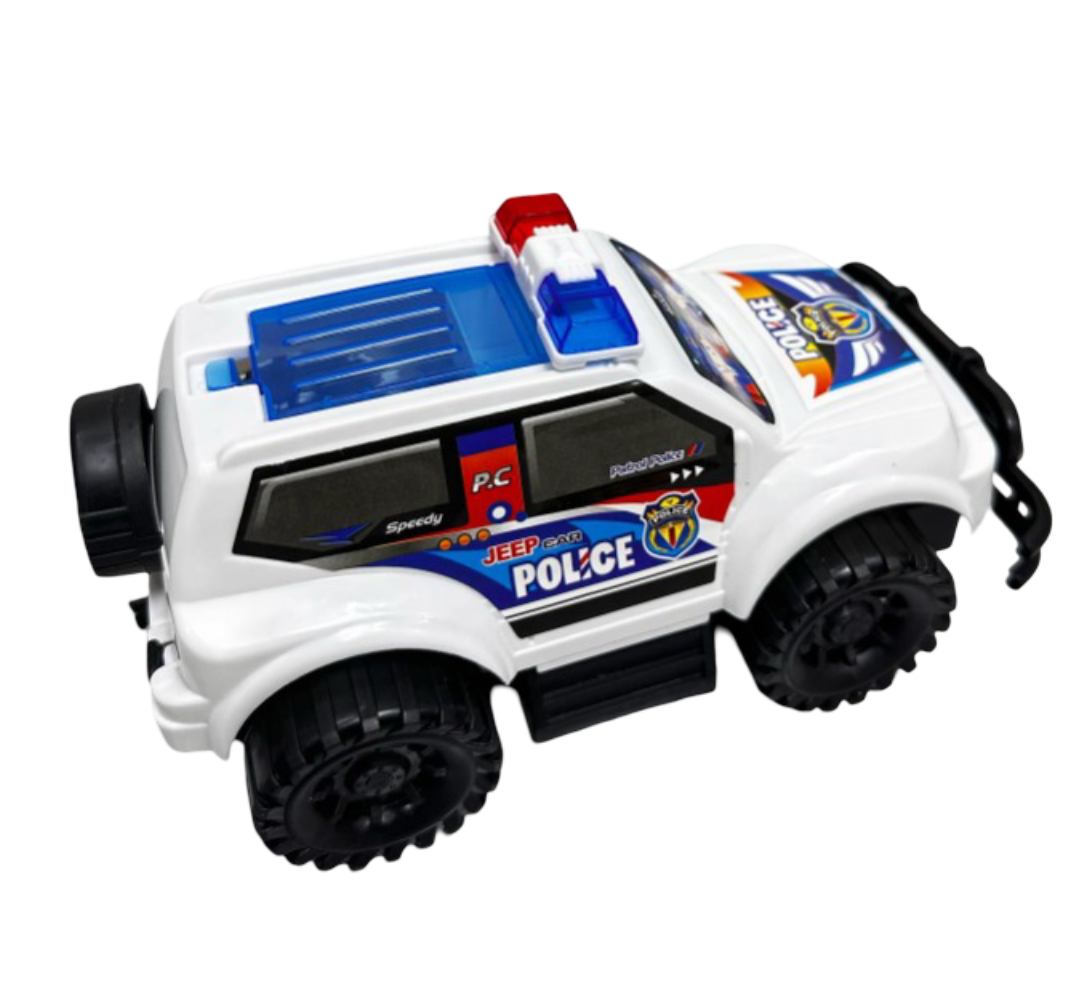 Kids Police Toy Car - With Flashing LED Lights , Pull-Back Car for Boys and Girls Made from high-quality, non-toxic ABS plastic  Features authentic police car styling with official decals