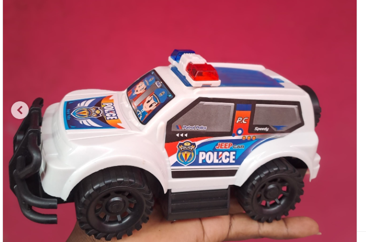 Kids Police Toy Car - With Flashing LED Lights , Pull-Back Car for Boys and Girls Made from high-quality, non-toxic ABS plastic  Features authentic police car styling with official decals