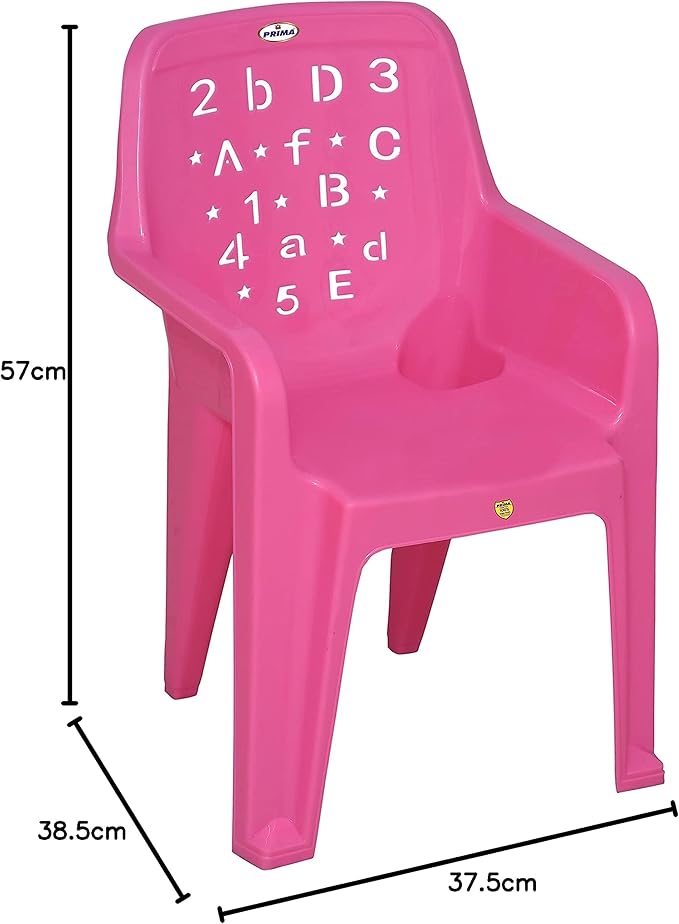 HeavyDuty Baby Plastic Chair - Modern Kids Chair with Arms & Backrest, Study and Play Chair for Home, School, and Dining, Lightweight & Comfortable Children’s Seat