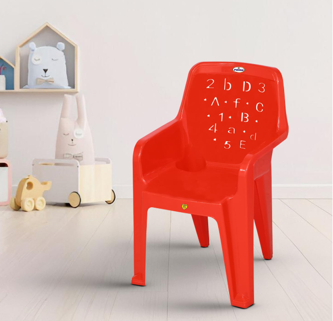 HeavyDuty Baby Plastic Chair - Modern Kids Chair with Arms & Backrest, Study and Play Chair for Home, School, and Dining, Lightweight & Comfortable Children’s Seat
