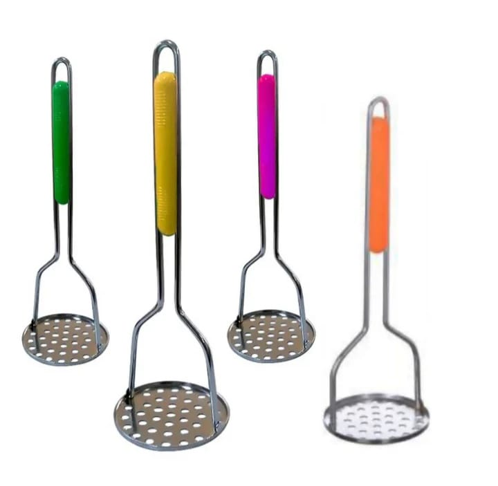 Heavy Duty Stainless Steel Potato Masher - Easy Grip Kitchen Tool for Mashing Potatoes, Fruits, Vegetables & Baby Food, Dishwasher Safe