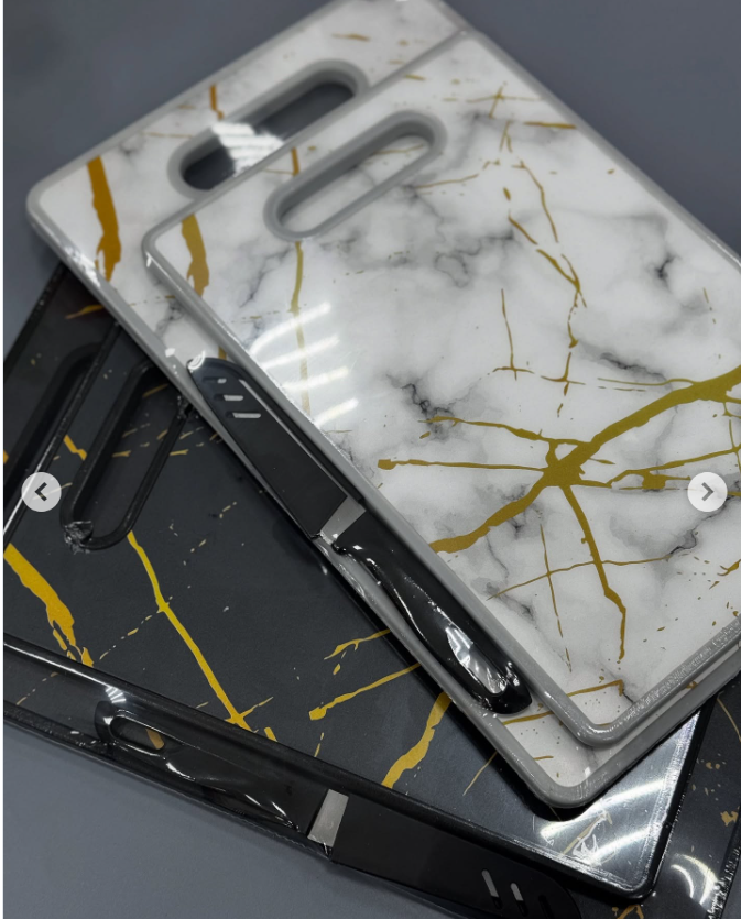 Marble Cutting Board - Premium Classy Chopping Board, Heat-Resistant Serving Platter for Cheese, Charcuterie, Bread & Entertaining, Easy-Clean Kitchen & Dining Essential