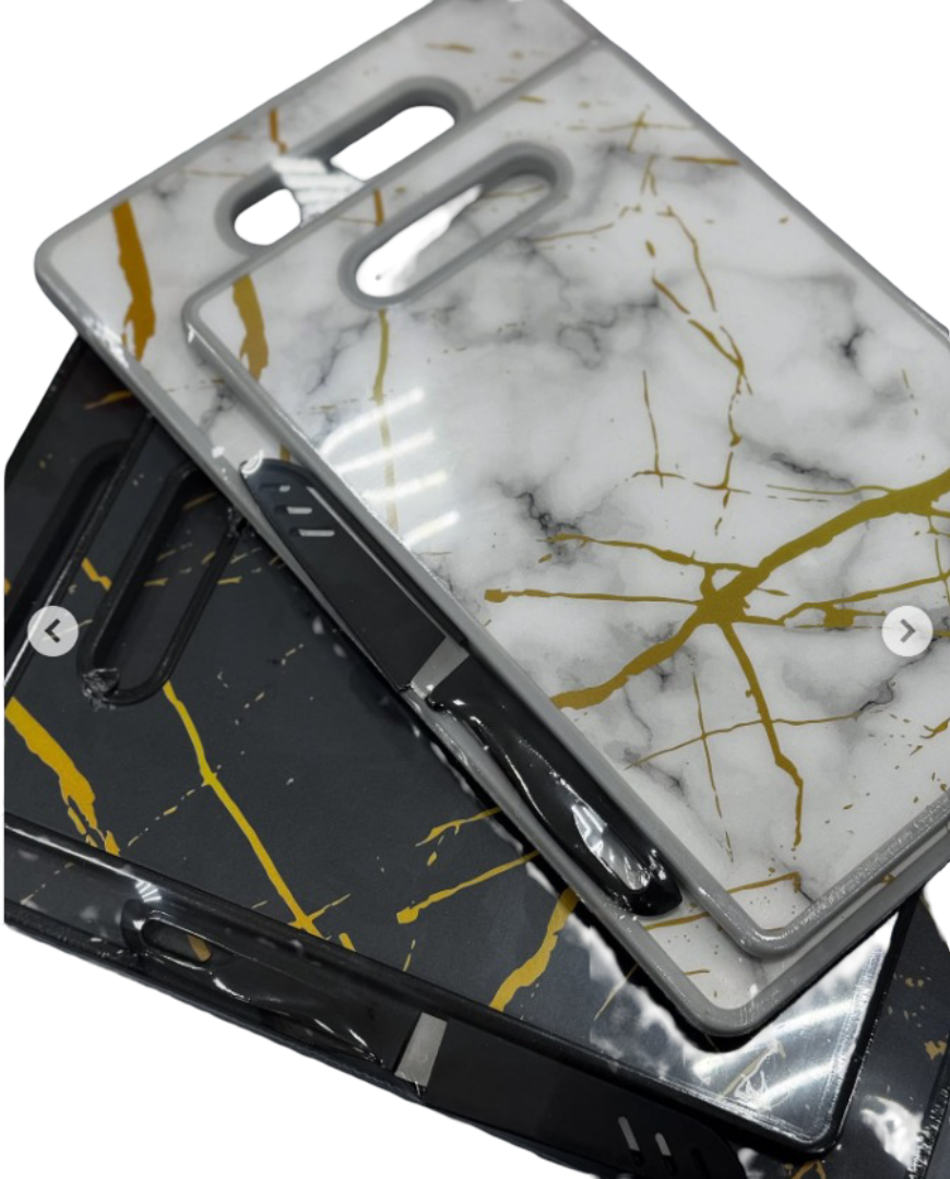 Marble Cutting Board - Premium Classy Chopping Board, Heat-Resistant Serving Platter for Cheese, Charcuterie, Bread & Entertaining, Easy-Clean Kitchen & Dining Essential