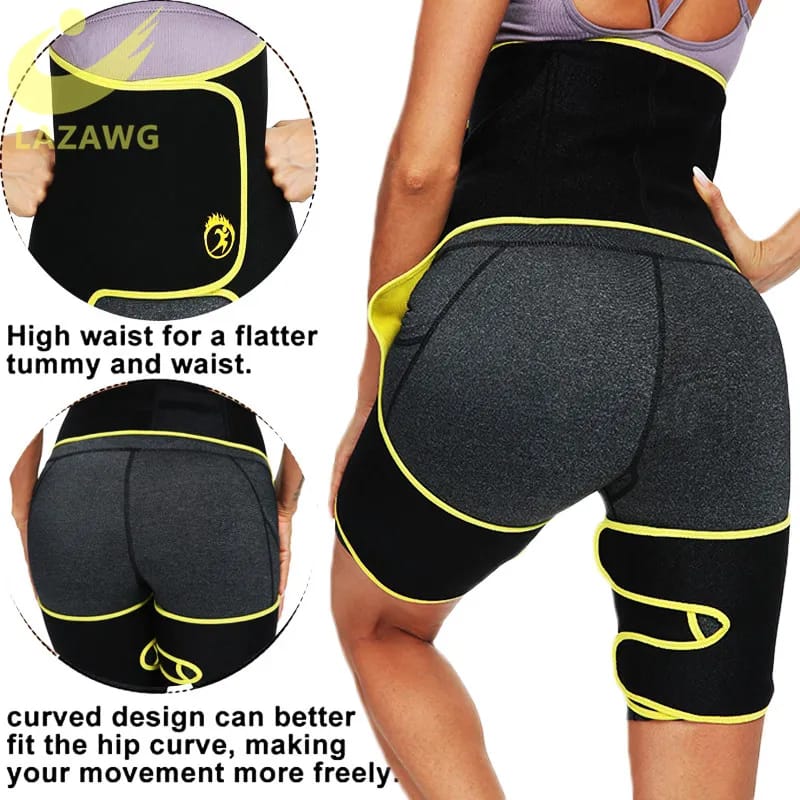 3-in-1 Body Trainer - Waist Trimmer, Thigh Toner & Butt Lifter, Adjustable Neoprene Compression Shorts for Women, Workout & Shaping