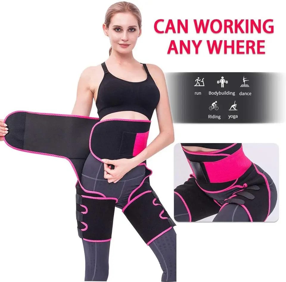3-in-1 Body Trainer - Waist Trimmer, Thigh Toner & Butt Lifter, Adjustable Neoprene Compression Shorts for Women, Workout & Shaping