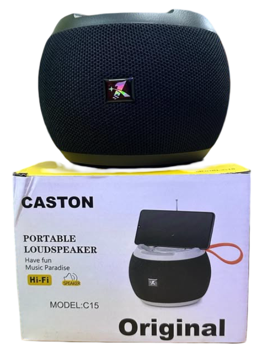 Caston C15 high Bass Bluetooth Speaker with FM radio – Portable Wireless Speaker with USB/SD Support and Powerful Sound output, built-in Rechargeable Battery for Outdoor and Home Entertainment