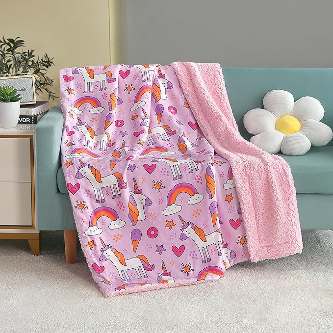 Woven fluffy Plush soft Warm Flannel Fleece Sherpa kids Baby Blanket Marina Decoration reversibleRich Printed  Dinosaur zoo or teddy bear pattern, double-sided cozy throw