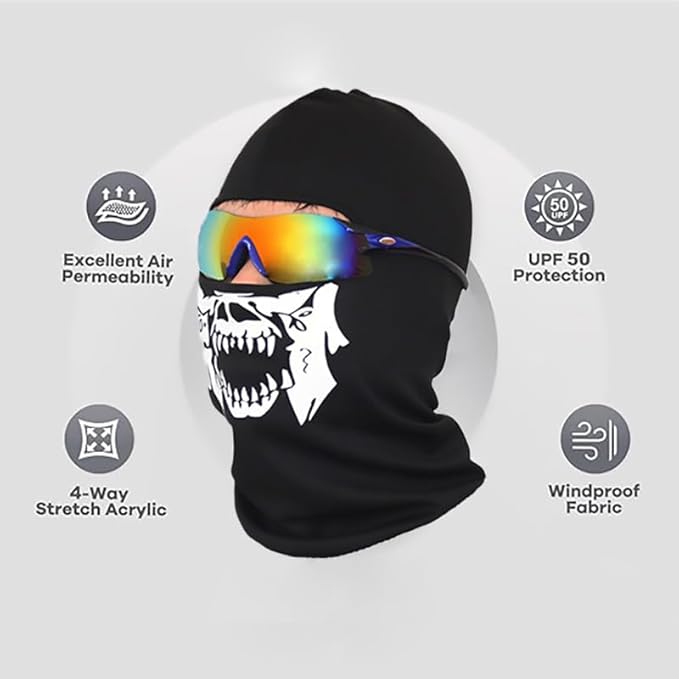 3D Print Balaclava Full Face Mask – Multifunctional Breathable Neck Gaiter for Motorcycle Cycling Skiing, UV Protection Windproof Headwear for Men Women