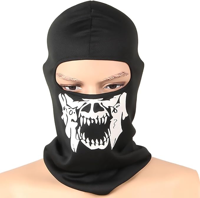 3D Print Balaclava Full Face Mask – Multifunctional Breathable Neck Gaiter for Motorcycle Cycling Skiing, UV Protection Windproof Headwear for Men Women
