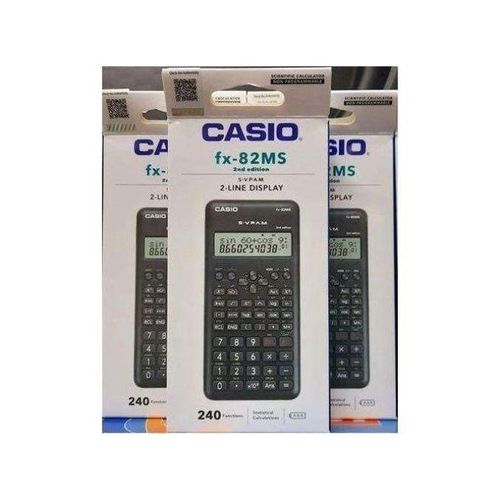 Casio fx-82MS 2nd Edition Scientific Calculator – 240-Function Non-Programmable Calculator with 2-Line Display & Slide-On Hard Case, Ideal for Secondary School, College & University Students