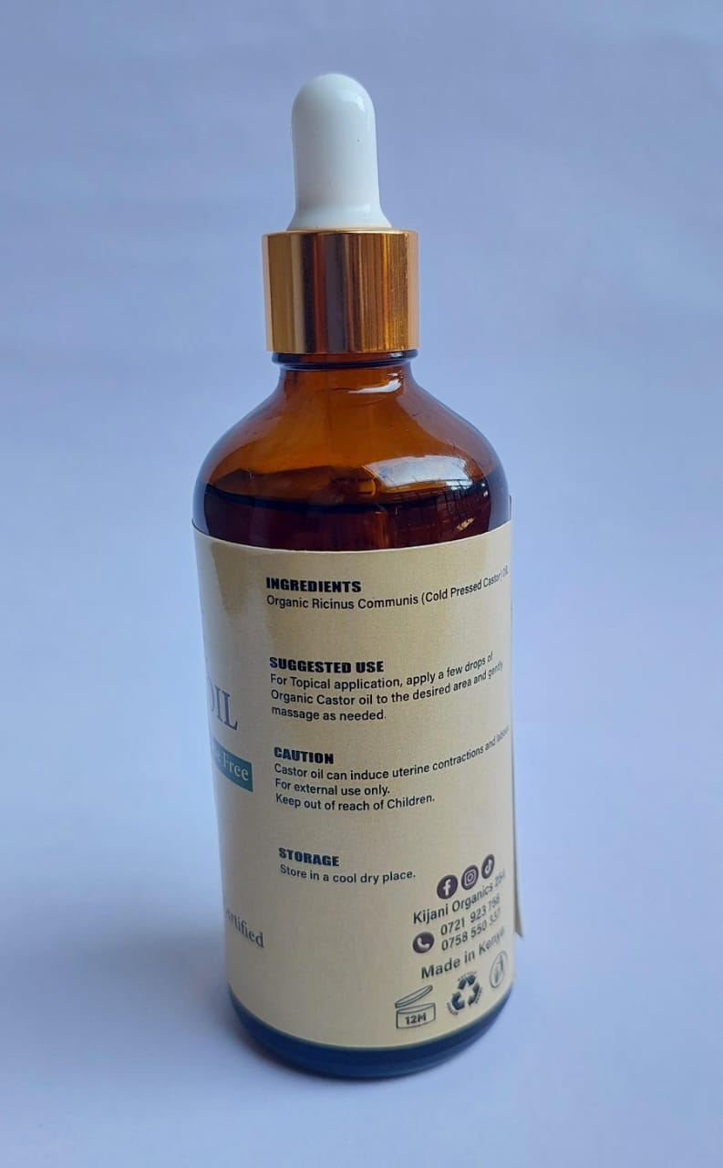 Castor Oil Organic, Cold -Pressed, Hexane Free and Edible- Shrinks Fibroids & Cysts, Castor Oil Packs, Navel Oiling, Nourishing Treatment for Hair and Skin , Eyelashes & Eyebrows Serum.