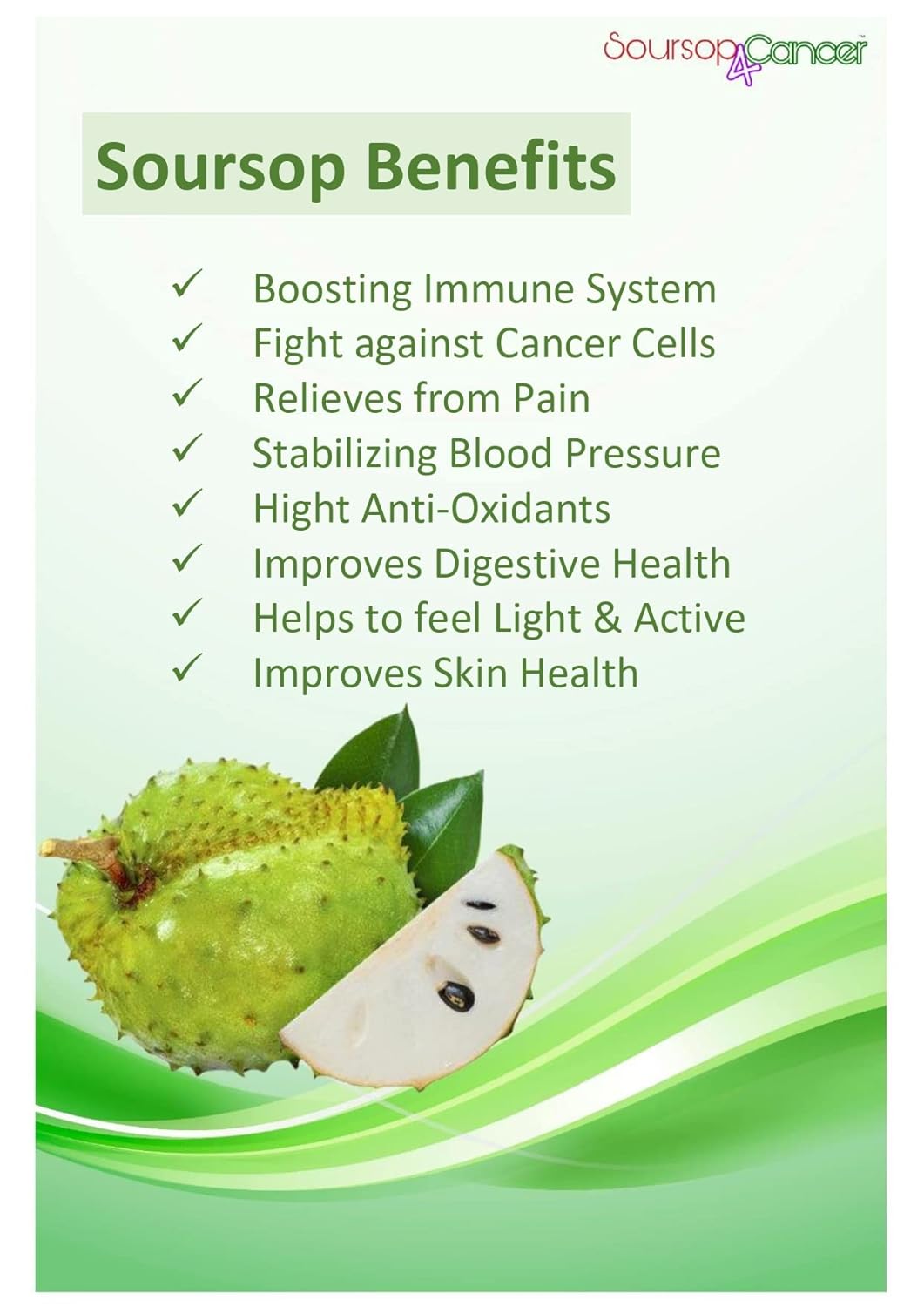 Soursop Leaf Tea Powder (Graviola Powder) - Inhibits Growth of Cancer Cells, Improves Sleep & Reduces Anxiety, Immune Booster, Blood Sugar & Blood Pressure Regulation.