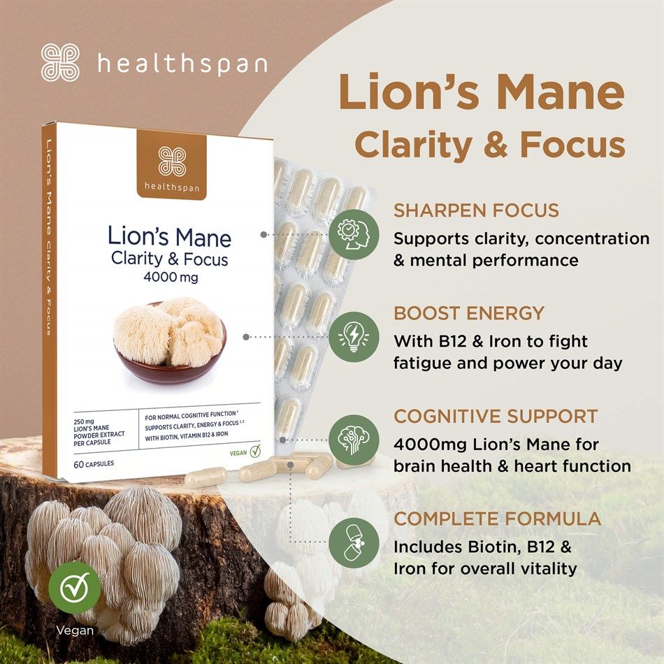 Lion's Mane Extract Powder - Reduces Symptoms of  Attention Deficit Hyperactivity Disorder (ADHD), Reduces Difficult Concentrating & Slow Learning in Kids,  Help in Speech Development in Children.