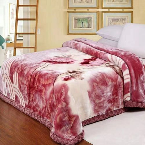 Double Layer Winter Thick Raschel Mink Weighted Blanket For Double Bed Soft Warm Heavy Fluffy Throw Blankets