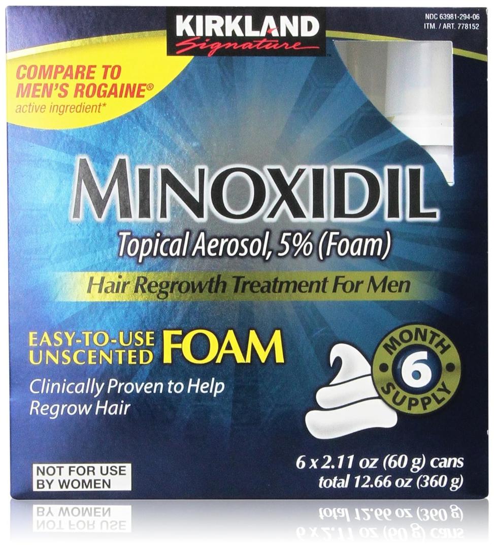 Kirkland Signature Hair Regrowth Treatment 5% Minoxidil Foam for Men.
