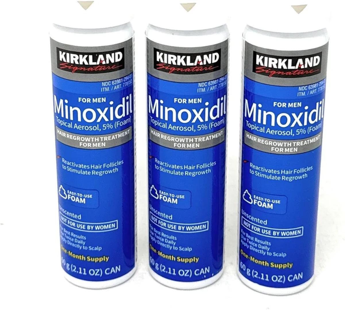 Kirkland Signature Hair Regrowth Treatment 5% Minoxidil Foam for Men.