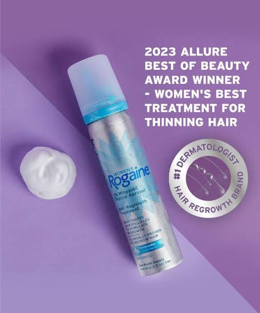Women's Rogaine 5% Minoxidil Foam, Topical Once-A-Day Hair Loss Treatment for Women to Regrow Fuller, Thicker Hair, Unscented.- 2 months supply