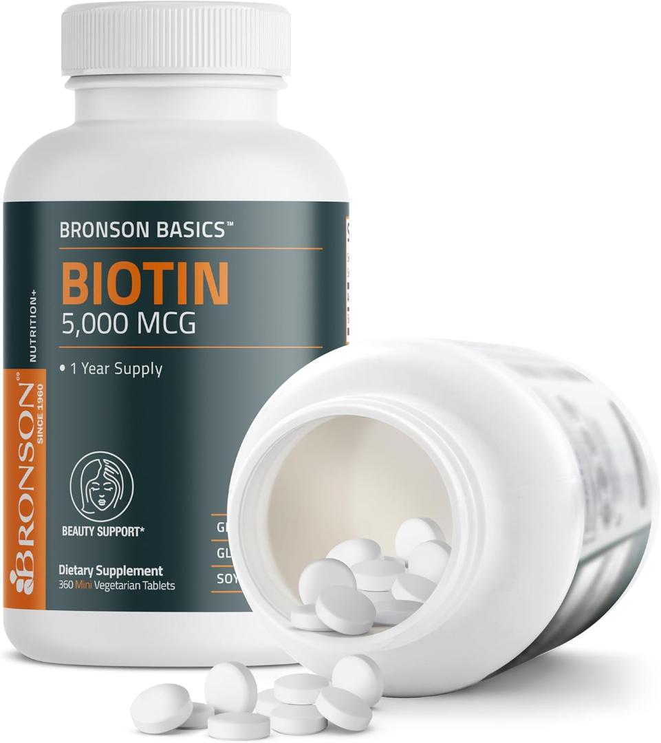 Bronson Biotin Vitamin B7 Supplement. Supports Healthy Hair, Skin & Nails & Energy Production 5000mcg. High Potency Beauty Support. 150 Tablets.