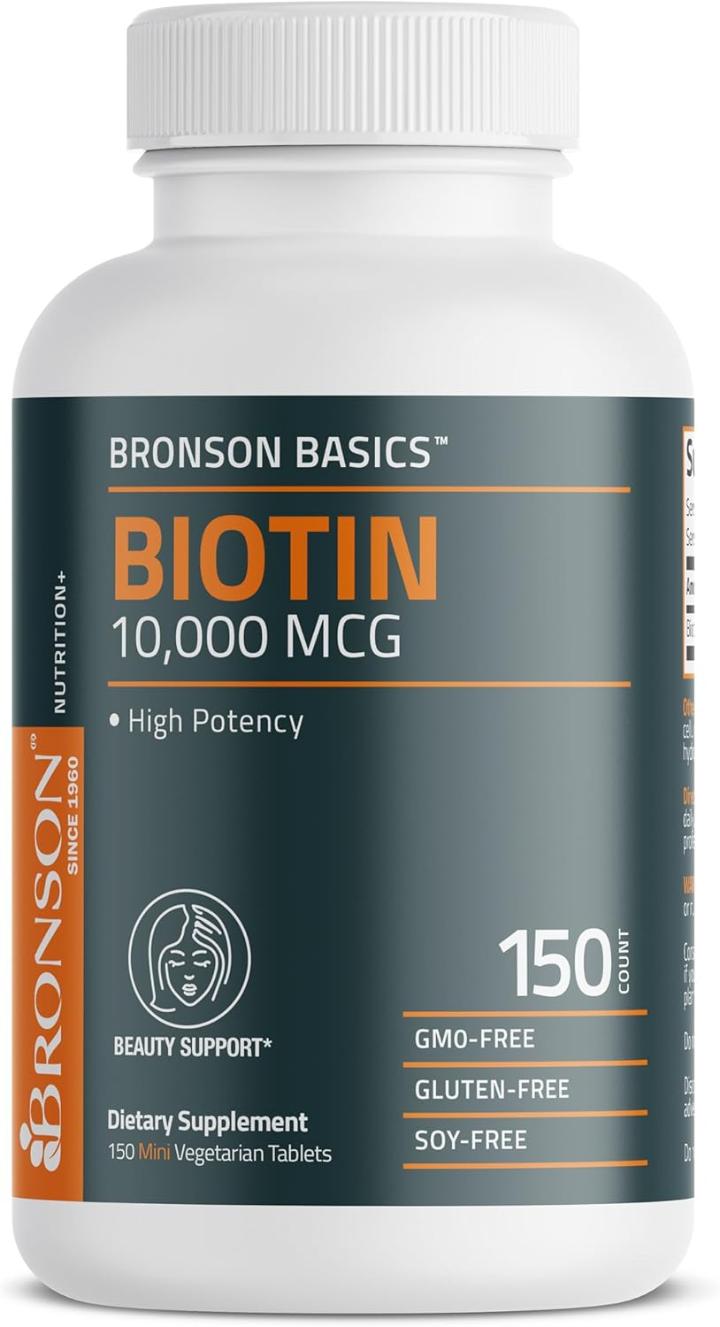 Bronson Biotin Vitamin B7 Supplement. Supports Healthy Hair, Skin & Nails & Energy Production 5000mcg. High Potency Beauty Support. 150 Tablets.