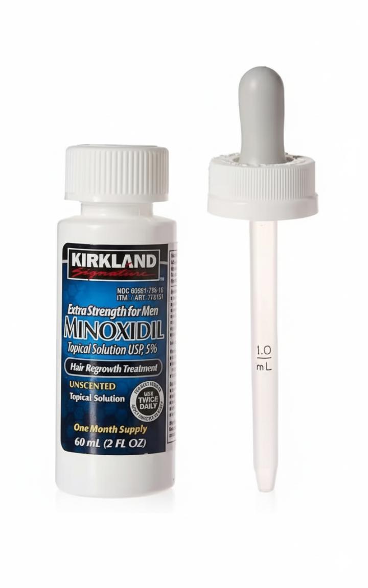 Kirkland Signature. 5% Minoxidil Topical Solution for Men. Hair Regrowth Treatment. With Dropper.