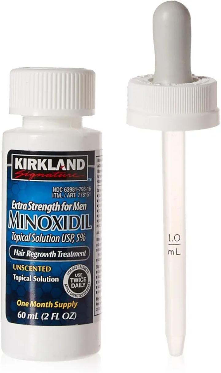 Kirkland Signature Minoxidil 5% Topical Solution for Men. Hair Regrowth Treatment with Dropper.