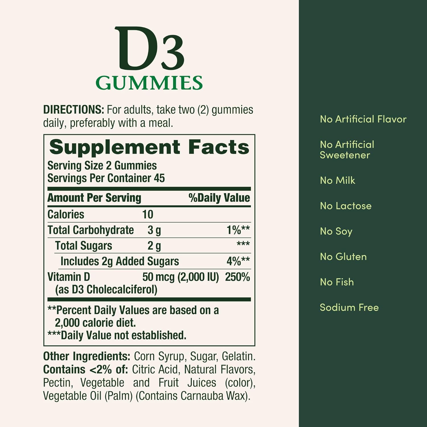 Nature's Bounty Vitamin D3. Vitamin Supplement. Supports Immune Health. 50mcg. 2000IU. Mixed Fruit Flavor. 90 ct.