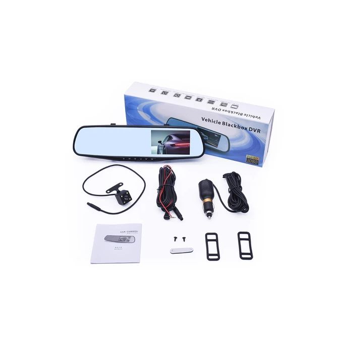 VEHICLE BLACKBOX DVR, 4.3" Screen With Front And Rear View Camera DVR Dash Cam Camcorder G-Sensor