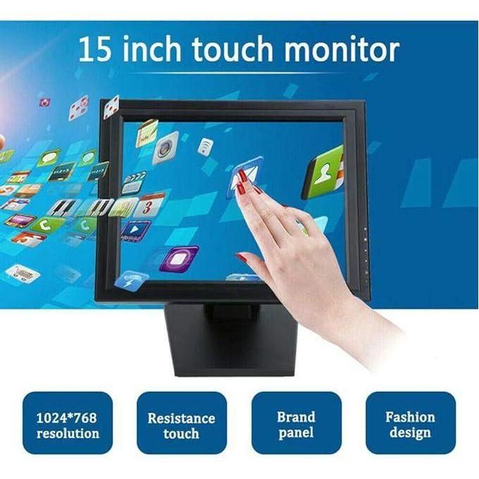 15" LCD Touch Screen Cash Register System Restaurant Monitor POS