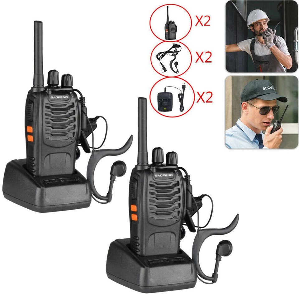 5Km Range Baofeng Walkie Talkie 2 Way Communication radio calls,2 pcs of  radios/walkie talkies,2 batteries,2 antenae,2hand straps,2 belt clppers,2 chargers handheld