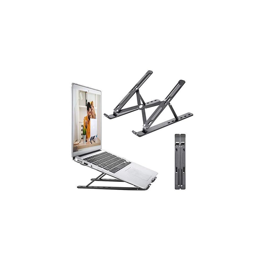 Laptop Stand, Adjustable Height Portable Laptop Riser, Ergonomic Collapsible Aluminum Alloy Laptop Stand,Compatible with MacBook, iPad, HP, Lenovo, Dell, 10-15.6” Laptops & Tablets
