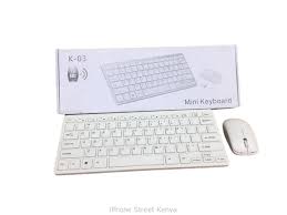 Mini wireless keyboard and mouse compatible with all laptops and desktop computers since it uses bluetooth connection and has a rechargable battery with a wireless mouse connected to it though doungle