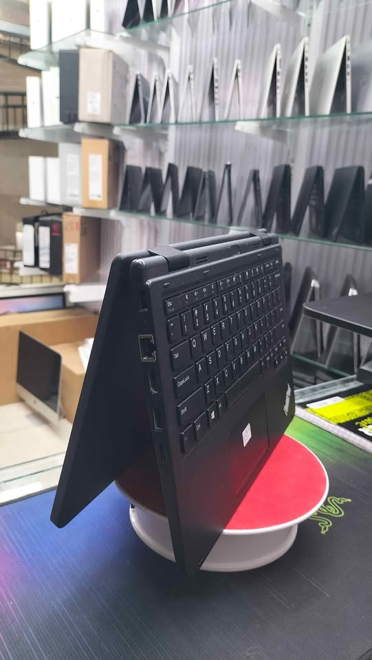 Lenovo Yoga 11e x360 Pentium 4GB RAM 500GB HDD
This Lenovo Yoga transforms from a Laptop to Tablet with a flip of the screen! Super cool! It has reinforced glass and is ruggedized to make sure it’s