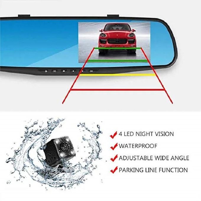 Dashboard Camera 4.3 Inch Car DVR Mirror Car
Touch Screen with 4.3-inch LCD Display Screen.
Large Mirror Size with 340mm x 120mm / 4.7in x 13.4in (Width x Height)