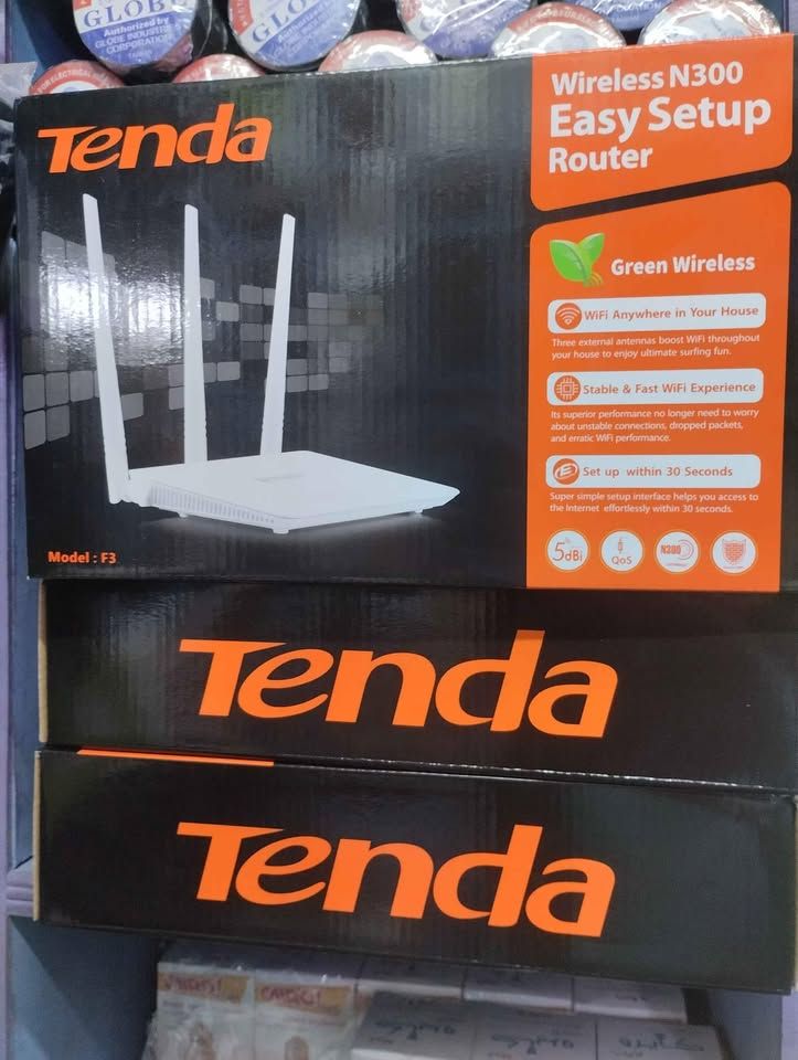 tenda F3 300Mbps Wireless WiFi Router/Repeater
.Tenda F3 is a wireless N300 Easy Setup Route especially deigned for small and medium houses. 3*5dBi high gain omni-directional antennas boost