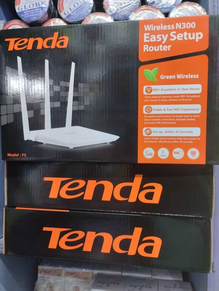 tenda F3 300Mbps Wireless WiFi Router/Repeater
.Tenda F3 is a wireless N300 Easy Setup Route especially deigned for small and medium houses. 3*5dBi high gain omni-directional antennas boost