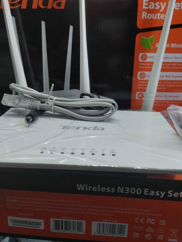 Tenda N300 Wireless Wi-Fi Router with High Power 5dBi Antennas (F3)
F3 is specially designed for your smart home networking life .Chip to router what is heart to human.
