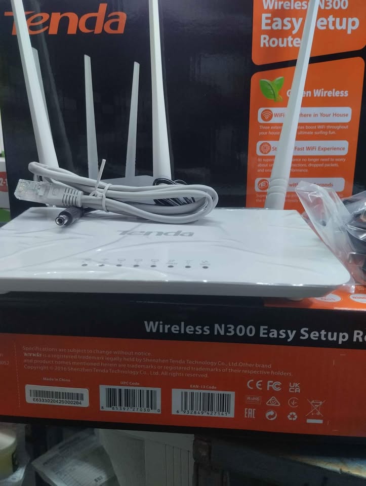 Tenda N300 Wireless Wi-Fi Router with High Power 5dBi Antennas (F3)
F3 is specially designed for your smart home networking life .Chip to router what is heart to human.