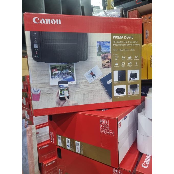 Canon Pixma TS3640 Printer - Black
Canon PIXMA TS3640 Wireless Colour All-in-One Inkjet Photo Printer, Black. Print borderless photos up to 5x7” in size; a 4x6” photo prints in just 65 seconds.