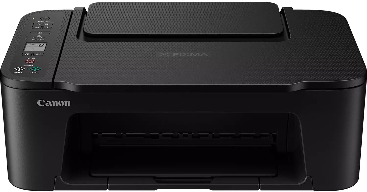 Canon Pixma TS3640 Printer - Black
Canon PIXMA TS3640 Wireless Colour All-in-One Inkjet Photo Printer, Black. Print borderless photos up to 5x7” in size; a 4x6” photo prints in just 65 seconds.