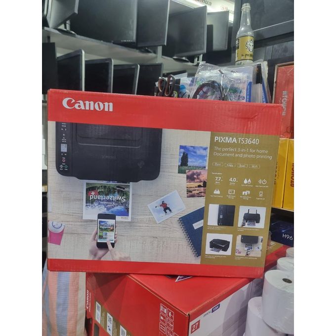 Canon Pixma TS3640 Printer - Black
Canon PIXMA TS3640 Wireless Colour All-in-One Inkjet Photo Printer, Black. Print borderless photos up to 5x7” in size; a 4x6” photo prints in just 65 seconds.