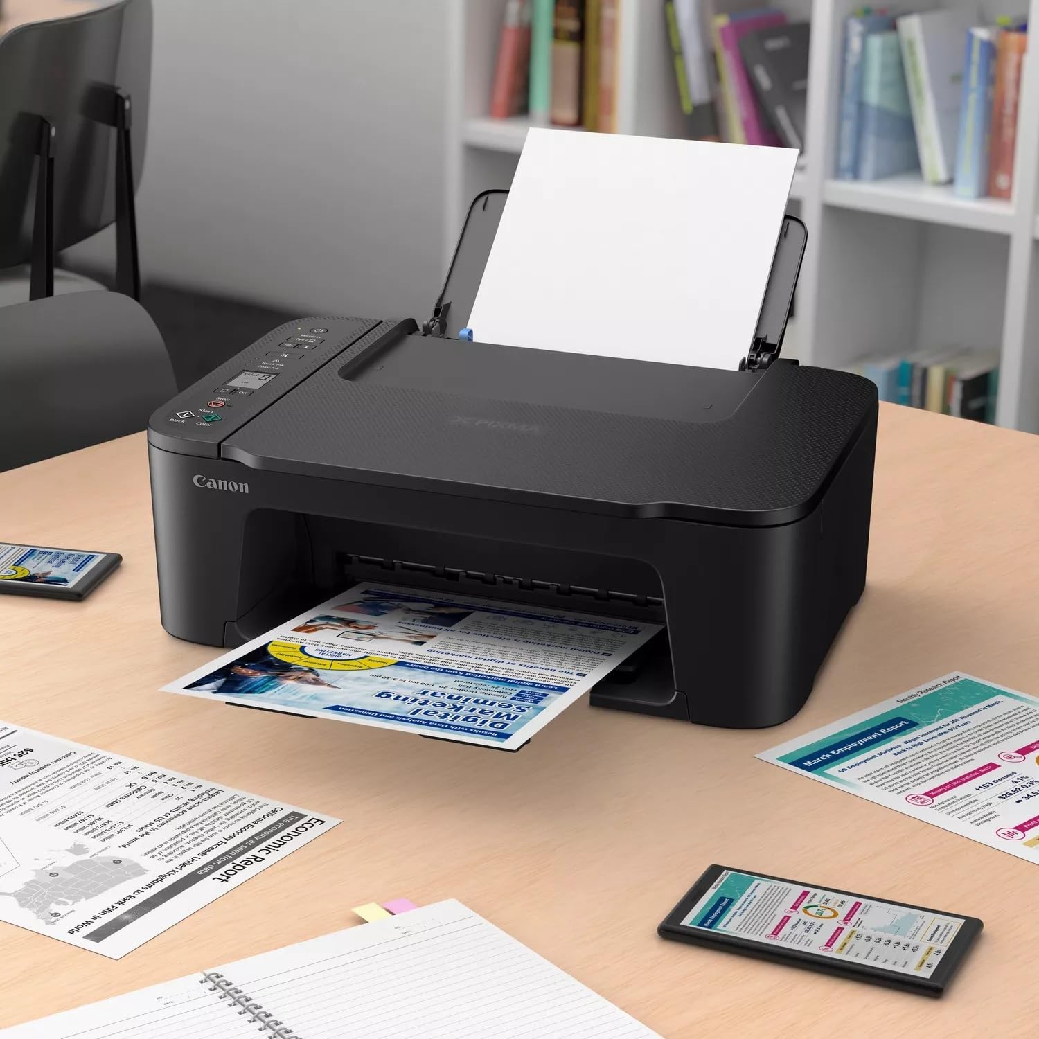 Canon Pixma TS3640 Printer - Black
Canon PIXMA TS3640 Wireless Colour All-in-One Inkjet Photo Printer, Black. Print borderless photos up to 5x7” in size; a 4x6” photo prints in just 65 seconds.